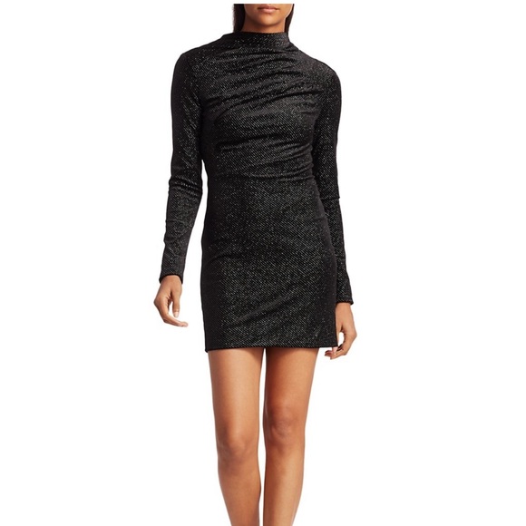 RTA Angel Dust Metallic Velvet Bodycon Dress - Picture 2 of 11